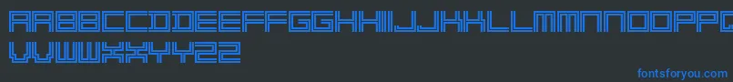 Czcionka 2LinesSoloLetrasParaDafont – niebieskie czcionki na czarnym tle