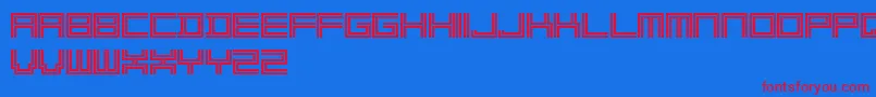 2LinesSoloLetrasParaDafont Font – Red Fonts on Blue Background