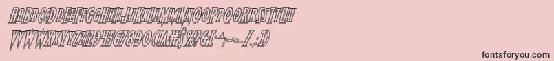 フォントWolfsbane2engraveital – ピンクの背景に黒い文字