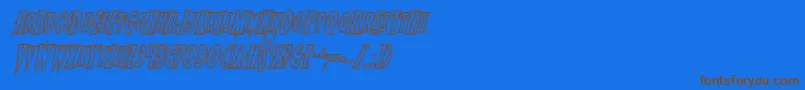 Шрифт Wolfsbane2engraveital – коричневые шрифты на синем фоне