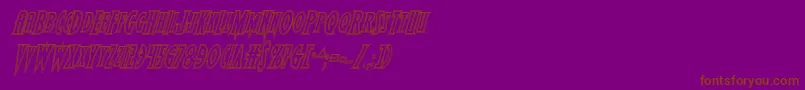 Wolfsbane2engraveital-Schriftart – Braune Schriften auf violettem Hintergrund
