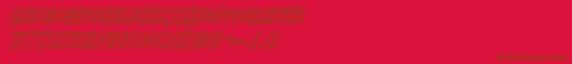 フォントWolfsbane2engraveital – 赤い背景に茶色の文字