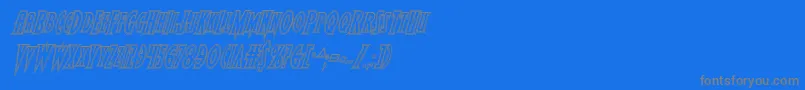 フォントWolfsbane2engraveital – 青い背景に灰色の文字
