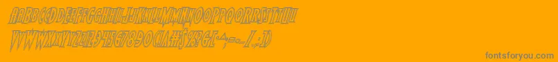 Wolfsbane2engraveital-Schriftart – Graue Schriften auf orangefarbenem Hintergrund