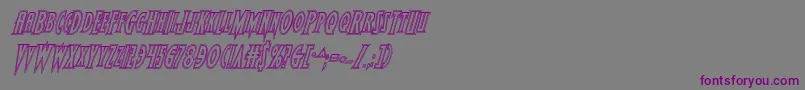 フォントWolfsbane2engraveital – 紫色のフォント、灰色の背景