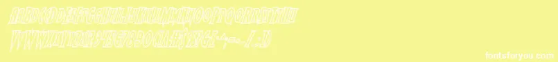 フォントWolfsbane2engraveital – 黄色い背景に白い文字
