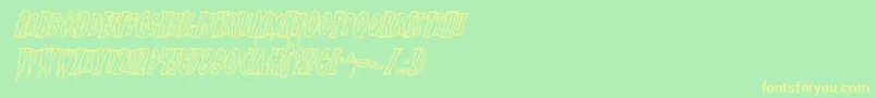 Wolfsbane2engraveital Font – Yellow Fonts on Green Background