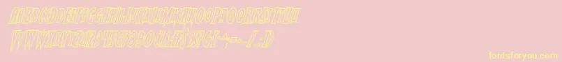 フォントWolfsbane2engraveital – 黄色のフォント、ピンクの背景