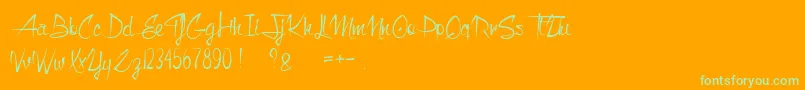 MonkeySnake Font – Green Fonts on Orange Background