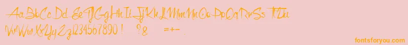 MonkeySnake-Schriftart – Orangefarbene Schriften auf rosa Hintergrund