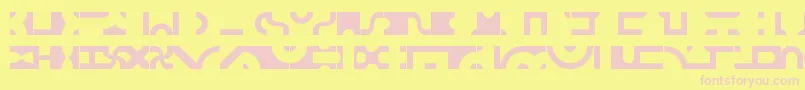 Bitbttf-Schriftart – Rosa Schriften auf gelbem Hintergrund