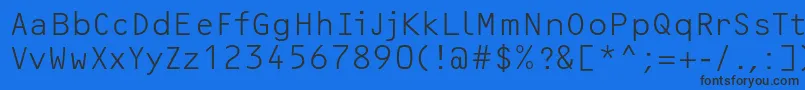 OcrfLightc Font – Black Fonts on Blue Background