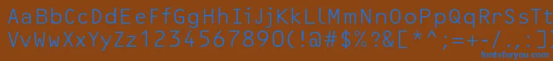 OcrfLightc Font – Blue Fonts on Brown Background
