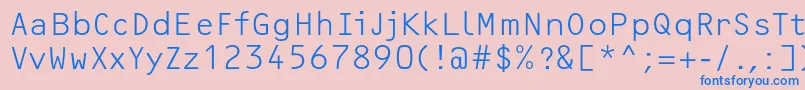 OcrfLightc Font – Blue Fonts on Pink Background