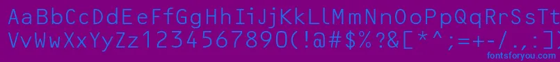OcrfLightc Font – Blue Fonts on Purple Background