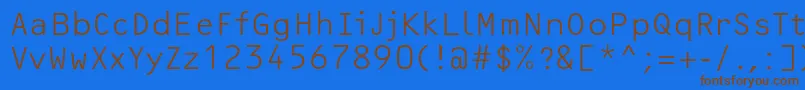 OcrfLightc Font – Brown Fonts on Blue Background