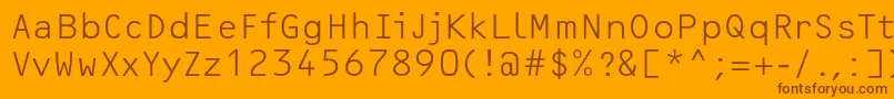 OcrfLightc Font – Brown Fonts on Orange Background
