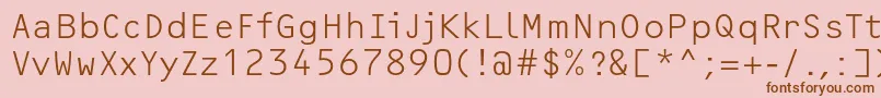 OcrfLightc Font – Brown Fonts on Pink Background