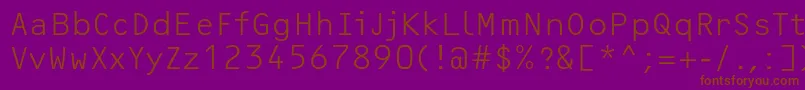 OcrfLightc Font – Brown Fonts on Purple Background