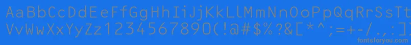 フォントOcrfLightc – 青い背景に灰色の文字