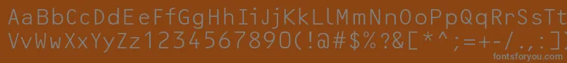 フォントOcrfLightc – 茶色の背景に灰色の文字