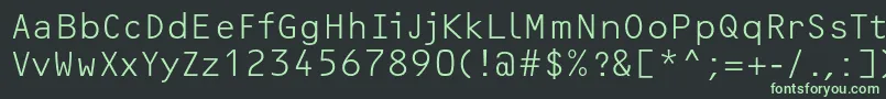 OcrfLightc Font – Green Fonts on Black Background