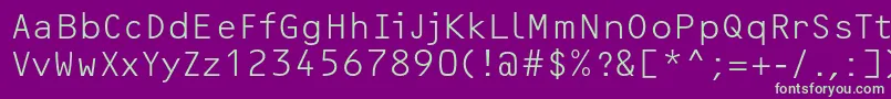 OcrfLightc-fontti – vihreät fontit violetilla taustalla