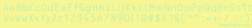 OcrfLightc Font – Green Fonts on Yellow Background