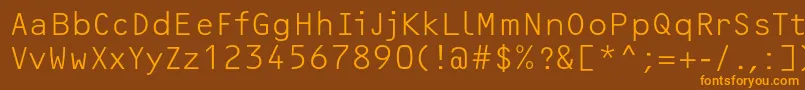 OcrfLightc Font – Orange Fonts on Brown Background