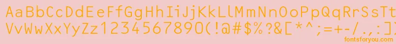 OcrfLightc Font – Orange Fonts on Pink Background