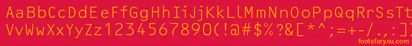 OcrfLightc Font – Orange Fonts on Red Background