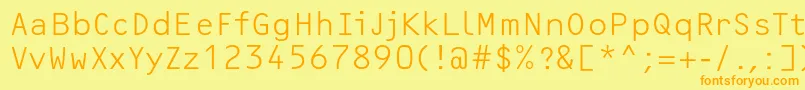 OcrfLightc Font – Orange Fonts on Yellow Background