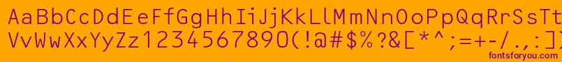 OcrfLightc Font – Purple Fonts on Orange Background