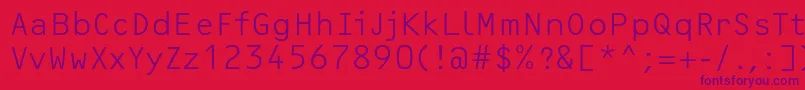 OcrfLightc Font – Purple Fonts on Red Background