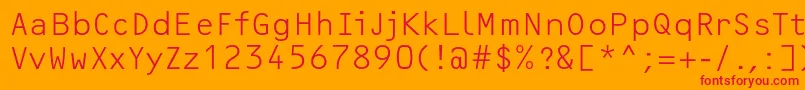 OcrfLightc Font – Red Fonts on Orange Background