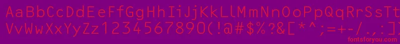 フォントOcrfLightc – 紫の背景に赤い文字