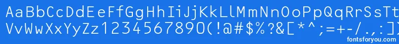 Шрифт OcrfLightc – белые шрифты на синем фоне