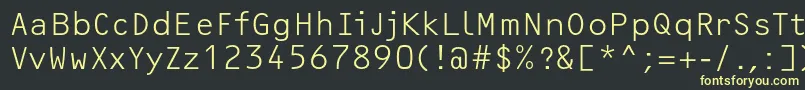 OcrfLightc Font – Yellow Fonts on Black Background