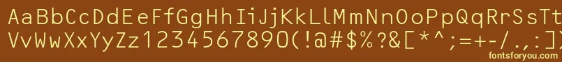 OcrfLightc Font – Yellow Fonts on Brown Background