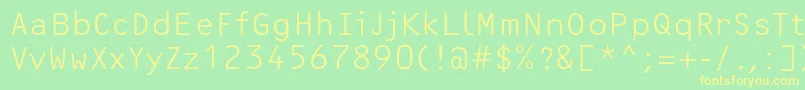 OcrfLightc Font – Yellow Fonts on Green Background