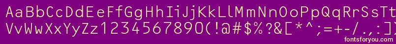 フォントOcrfLightc – 紫の背景に黄色のフォント