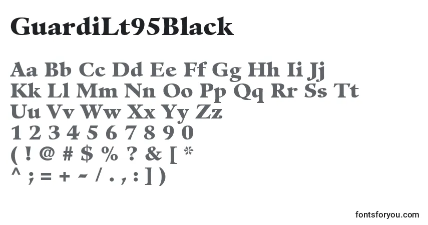 Schriftart GuardiLt95Black – Alphabet, Zahlen, spezielle Symbole