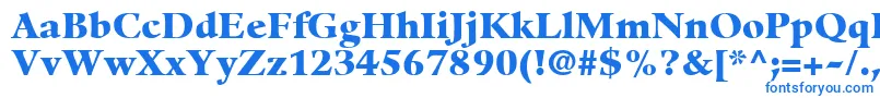 フォントGuardiLt95Black – 白い背景に青い文字