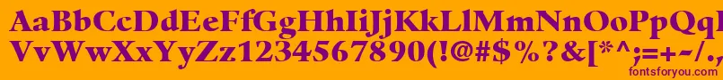 GuardiLt95Black Font – Purple Fonts on Orange Background