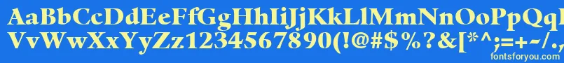 GuardiLt95Black Font – Yellow Fonts on Blue Background