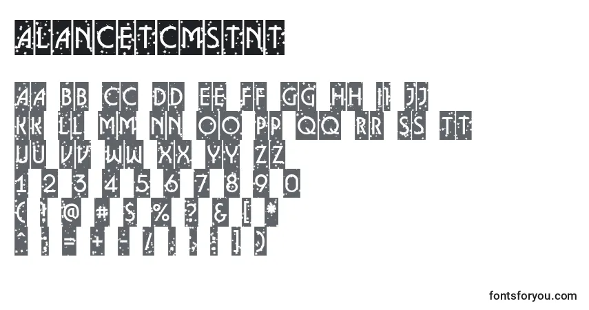 A fonte ALancetcmstnt – alfabeto, números, caracteres especiais