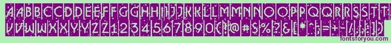 Шрифт ALancetcmstnt – фиолетовые шрифты на зелёном фоне