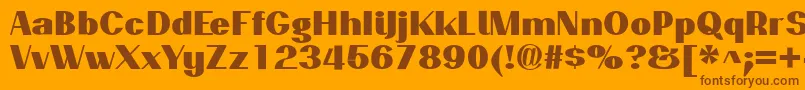 Fonte PassionsanspdaqBlack – fontes marrons em um fundo laranja
