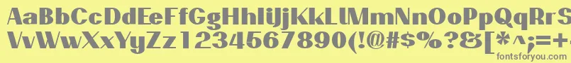 PassionsanspdaqBlack-fontti – harmaat kirjasimet keltaisella taustalla