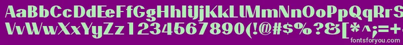 フォントPassionsanspdaqBlack – 紫の背景に緑のフォント